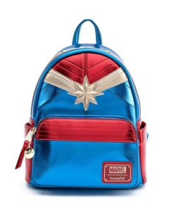 Loungefly Captain Marvel Classic Cosplay Metallic Mini Backpack