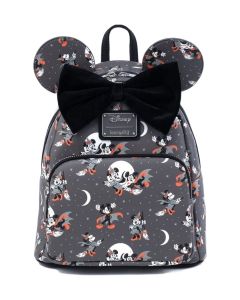 Loungefly Disney Mickey Minnie Halloween Vamp Witch AOP Mini Backpack