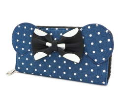 Loungefly Disney Minnie Mouse Denim Zip Around Wallet
