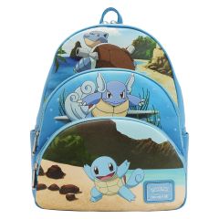 Loungefly Pokemon Squirtle Evolution Triple Pocket Mini Backpack