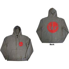 Blur: Circle Logo (Back Print) - Grey Zip-up Hoodie