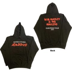 Bob Marley: Exodus Wailers European Tour '77 (Back Print,Hi-Build) - Black Pullover Hoodie