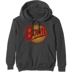 David Bowie: Vintage Diamond Dogs Logo - Charcoal Grey Pullover Hoodie