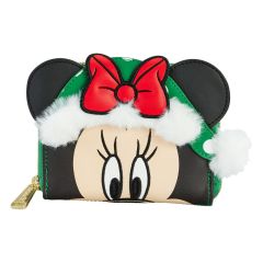 Disney por Loungefly: Reserva de billetera navideña con lunares de Minnie Mouse