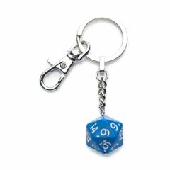 Dungeons and Dragons: Stainless Steel Blue Dice Keychain