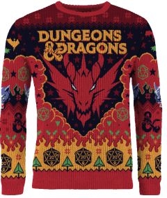 Dungeons & Dragons: Seven Dice A-Rolling Ugly Christmas Sweater/Jumper