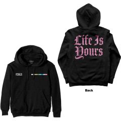 Foals: Life Is Yours Text (Back Print) - Black Pullover Hoodie