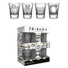 Friends: Doodle Shot Glasses - Set of 4 Preorder