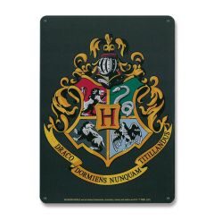 Cartel de chapa con el logotipo de Harry Potter: Hogwarts (15x21 cm)