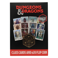 Donjons & Dragons : cartes de classe et pièce à rabat D20