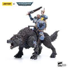 Warhammer 40,000 : Figurine JoyToy - Space Wolves Thunderwolf Cavalry Frode (échelle 1/18)