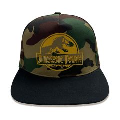 Jurassic Park: gorra snapback de camuflaje con logo dorado