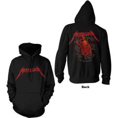 Metallica: Skull Screaming Red (Back Print) - Black Pullover Hoodie