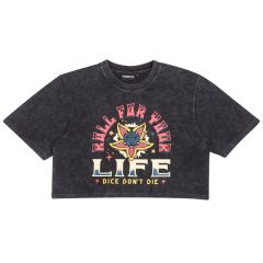 Stranger Things: Roll For Your Life Front Print Crop Tee