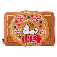 Loungefly Peanuts: Snoopy Gingerbread Wreath Zip Around Wallet