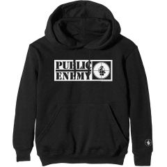 Public Enemy: Crosshairs Logo (Sleeve Print) - Black Pullover Hoodie