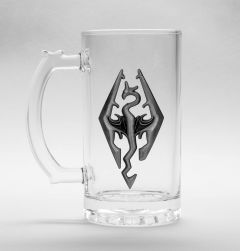 The Elder Scrolls: Skyrim Dragon Symbol Stein Glass
