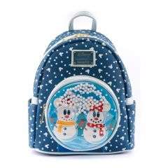Loungefly Mickey & Minnie: Snowman Snow Globe Mini Backpack