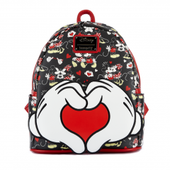 Loungefly Mickey and Minnie Mouse: Heart Hands Mini Backpack Preorder
