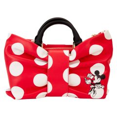Loungefly Disney: Minnie Rocks The Dots Figural Bow Crossbody Bag
