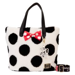 Loungefly Disney: Minnie Rocks The Dots Sherpa Tote Bag