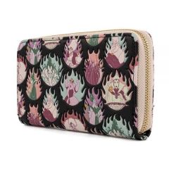 Loungefly Villains: Pastel Flames All Over Print Zip Around Wallet