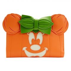 Loungefly Minnie Mouse: Glow in the Dark Pumpkin Flap Wallet Preorder