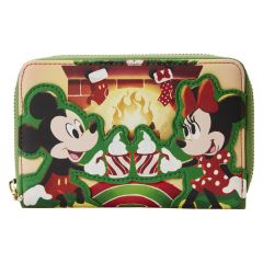 Loungefly Mickey & Minnie Mouse: Hot Cocoa Fireplace Zip Around Wallet Preorder
