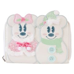 Loungefly Disney: Mickey and Minnie Pastel Snowman Zip Around Wallet