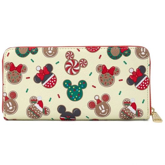Loungefly: Portefeuille zippé Disney Christmas Mickey et Minnie Cookie