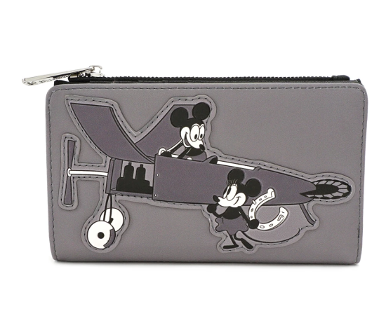 Loungefly Cartera con solapa y diseño de avión de Mickey y Minnie Mouse de Disney