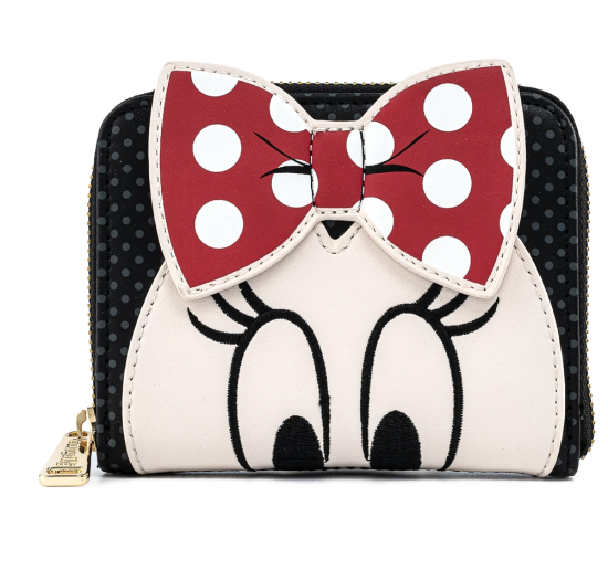 Loungefly Disney Minnie Mouse Geldbörse mit umlaufender Schleife und Reißverschluss