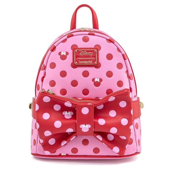 Loungefly Disney Minnie Mouse Mini sac à dos 2 en 1 Fannypack rose à pois