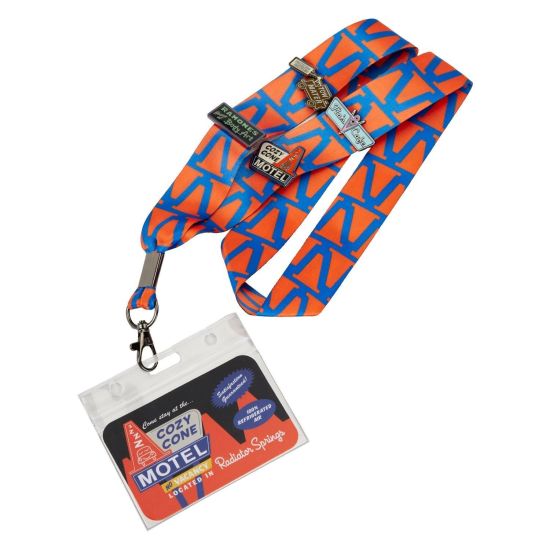 Loungefly Disney Pixar Cars Radiator Springs Lanyard with 4 Pins and Cardholder