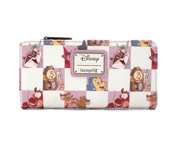 Loungefly Disney Princess Sidekicks Rose Pink Checkered AOP Flap Wallet -  Merchoid