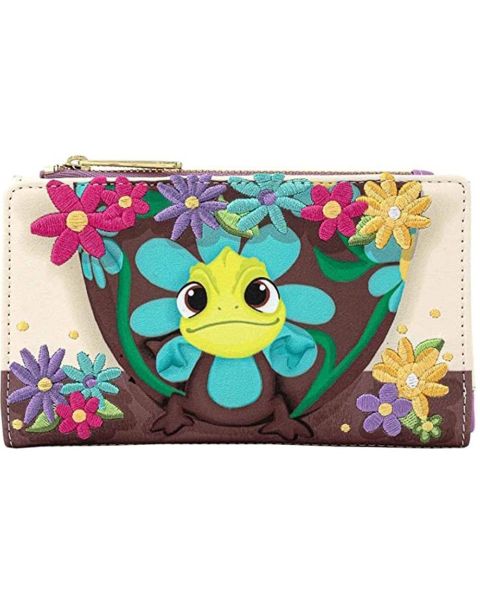 Loungefly Disney Tangled 10th Anniversary Pascal Flower Leather Flap Wallet