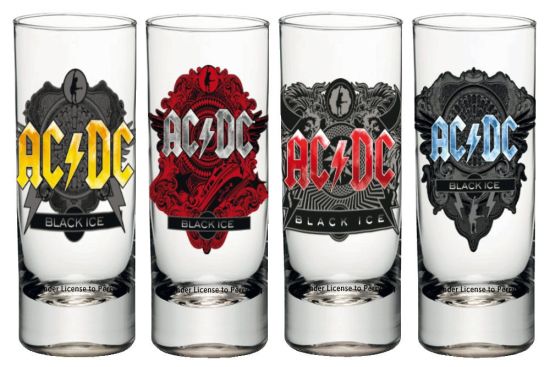 AC/DC : Précommande du pack de 4 verres à shot Black Ice