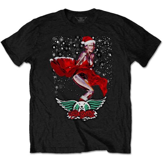 Aerosmith: Robo Santa - Black T-Shirt