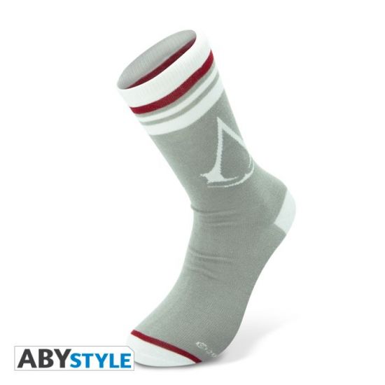 Assassin's Creed: Crest One Size Socken – Grau und Weiß Vorbestellung