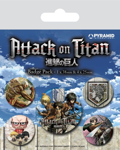 Attack on Titan: Paquete de 3 botones con pasador de la temporada 5