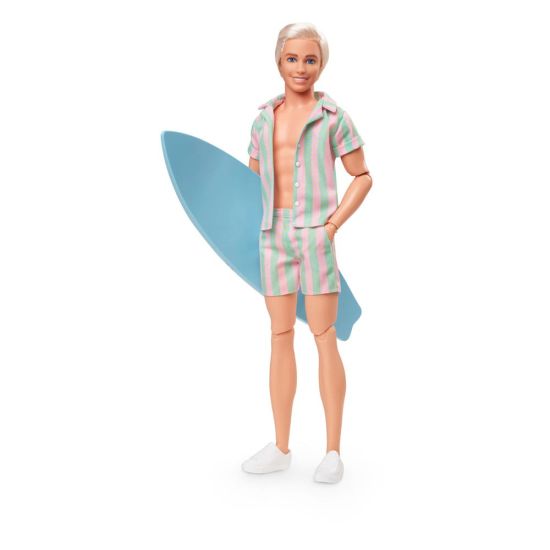 Barbie: Ken con juego de playa a rayas en colores pastel La muñeca de la película Reserva