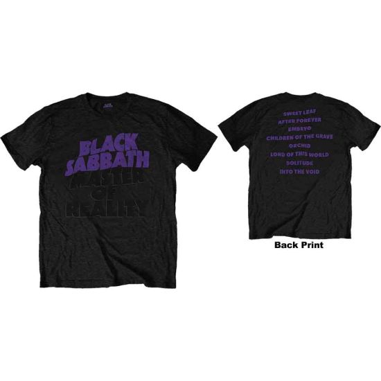 Black Sabbath: Masters of Reality Album (Back Print) - Black T-Shirt