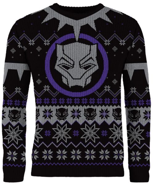 Marvel Black Panther Wakanda Holiday Ugly Christmas Kids Knitted Sweater 