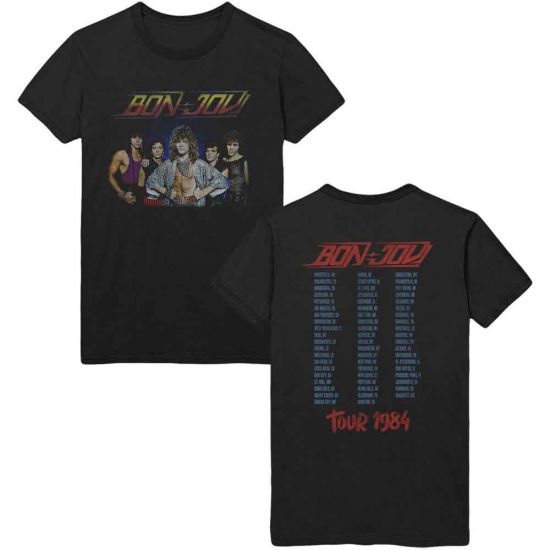 Bon Jovi: Tour '84 (Back Print) - Black T-Shirt