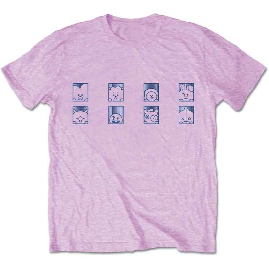 BT21: Group Squares - Pink T-Shirt