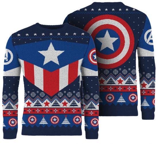 Marvel Mens Captain America Sweater Pullover Sweater