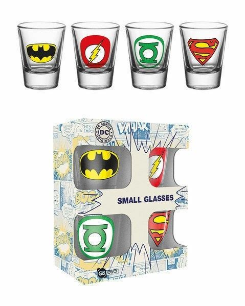 DC Comics: Justic League Shot Glasses - Set of 4 Preorder