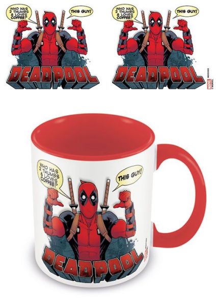 Deadpool: 2 Thumbs Coloured Inner Mug