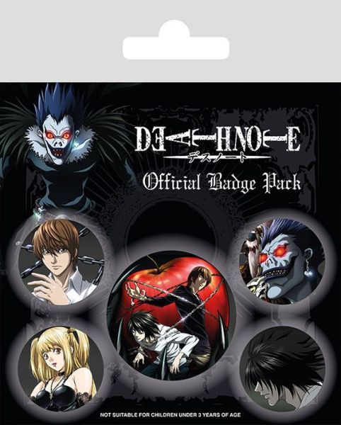 Death Note: Paquete de 5 botones con pasador de personajes por adelantado