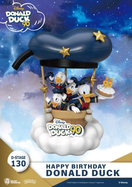 Disney: Diorama de PVC D-Stage del Pato Donald (90.º cumpleaños feliz) (14 cm) Reserva
